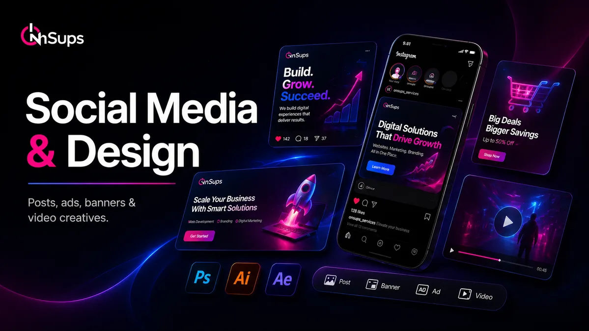 Creative social media campaign visuals and content design.